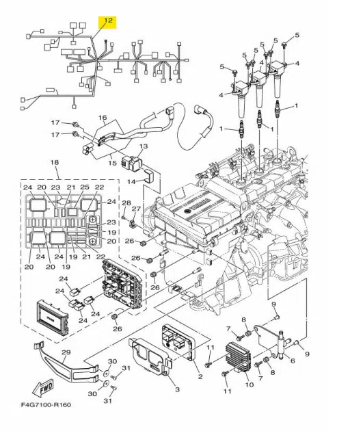 Faisceau Électrique – Wire Harness Yamaha VX 1050cc 2016-2018 référence 6EY-8259L-00-00 – Image 2