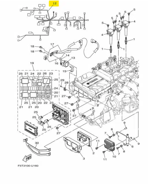 Faisceau Électrique – Wire Harness Yamaha VX 1050cc 2019-2020 référence 6EY-8259L-10-00 – Image 2
