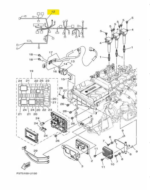 Faisceau Électrique – Wire Harness Yamaha VX-C 1050cc 2019-2020 référence 6EY-8259L-20-00 – Image 2