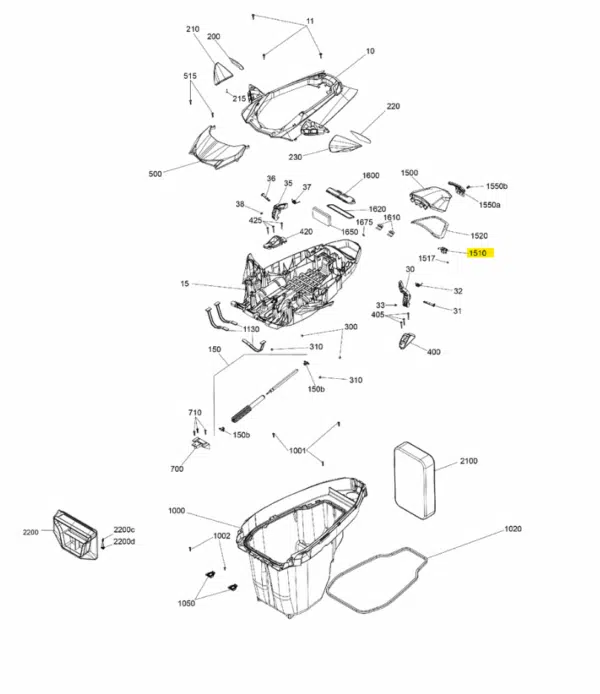 Loquet de trappe de boîte à gants - Glove Box Latch Sea-Doo 2018-2026 référence 264000133 – Image 2
