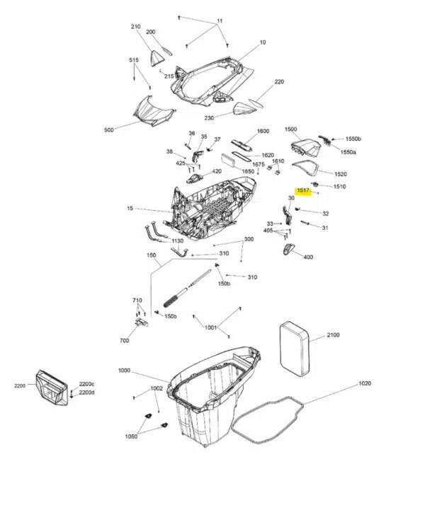 Vis de loquet de boîte à gants - Screw K40 X 10 Sea-Doo 2018-2026 référence 250001119 – Image 2