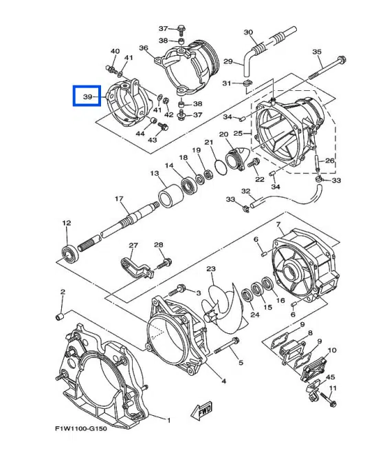 Bague de trim - Ring Trim Yamaha FX 1000-1800cc 2004-2012 référence 60T-51190-00-94 – Image 3