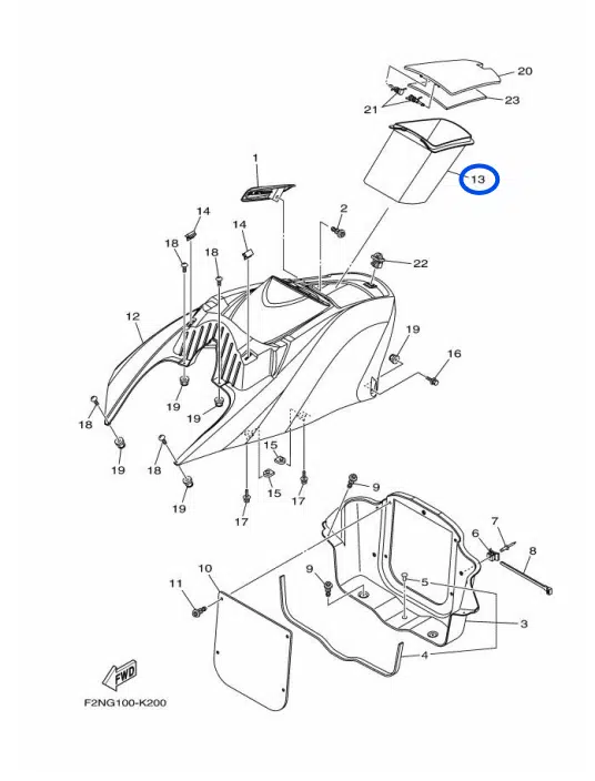 Boîte à gants - Glove Box Hatch Assy Yamaha VX 1050-1800cc 2010-2016 référence F2N-U516P-00-00 – Image 4