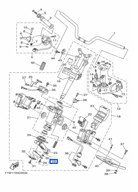 Bras de tige de direction - Arm Assy Yamaha FX-GP 1000-1900cc 2008-2026 référence F1S-6153R-01-00, F1S-6153R-02-00 – Image 2