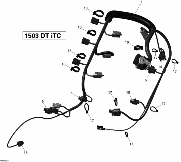 Câblage moteur - Engine Wiring Harness Ass'y Sea-Doo 1503cc 130-260CV 2009-2017 référence 420665204, 420665206, 420665209, 420864220 – Image 2