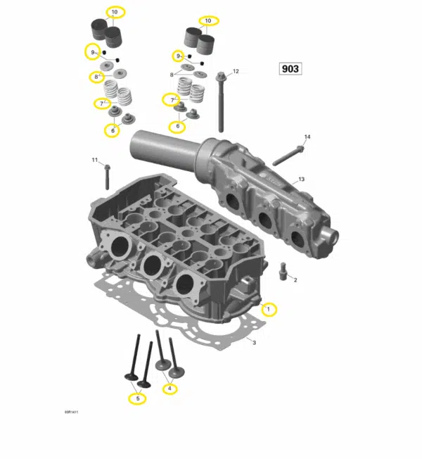 Culasse - Cylinder Head Sea-Doo 900 cc 2014-2026 référence 420623877, 420213265 – Image 2