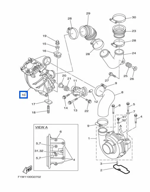 Échangeur - Air Cooler Assy Yamaha 1800cc 2008-2016 référence 6S5-13670-00-00, 6S5-13670-01-00, 6S5-13670-10-00 – Image 2