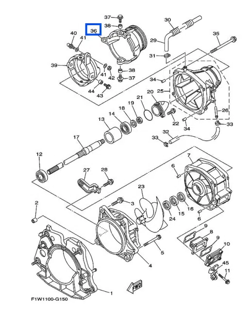 Nozzle - Nozzle Deflector Yamaha 1800-1900cc 2008-2026 référence 6S5-R1313-00-00, 6S5-R1313-01-00, 6S5-R1313-01-94 – Image 5