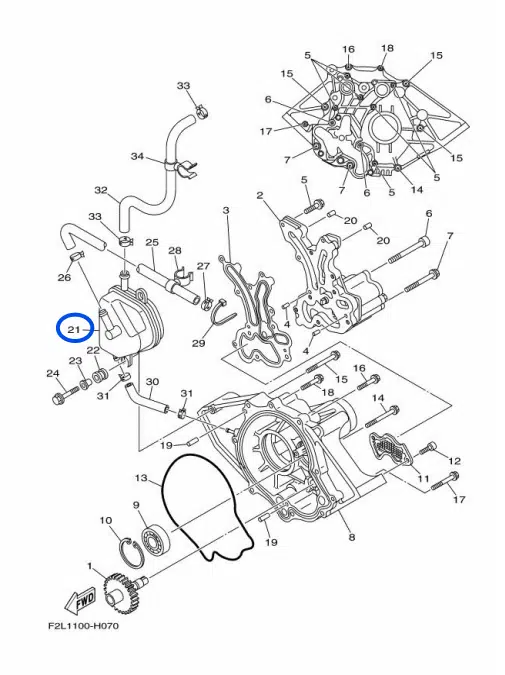 Séparateur d’huile - Seperator Oil Yamaha VX 1100 cc 2005-2015 référence 6D3-11164-00-00 – Image 3