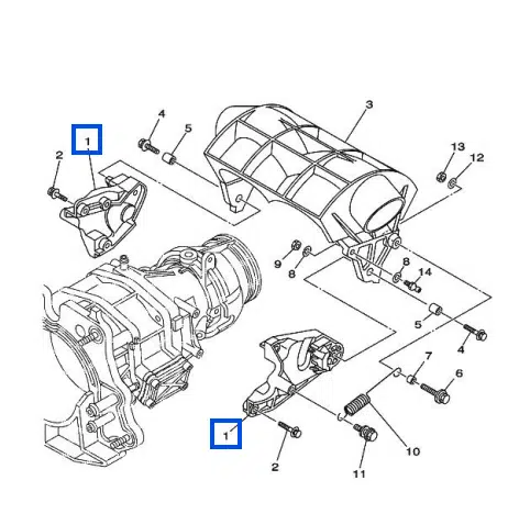 Support de volet de marche arrière - Bracket 1 Yamaha 1000-1800cc 2008-2012 référence 6S5-51341-00-94 – Image 3