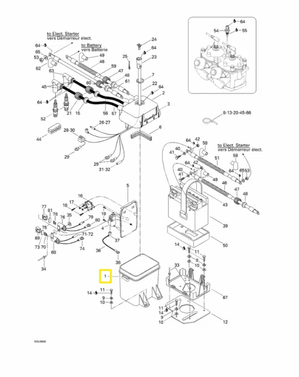 Support de boîtier électrique - Battery Support High Voltage Box Base Sea-Doo XP 951cc 1997-1998 référence 278001089 – Image 2