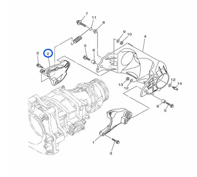 Support de volet de marche arrière droit - Bracket 2 RH Yamaha 1050-1900cc 2018-2026 référence 6ET-R1342-10-00 – Image 4