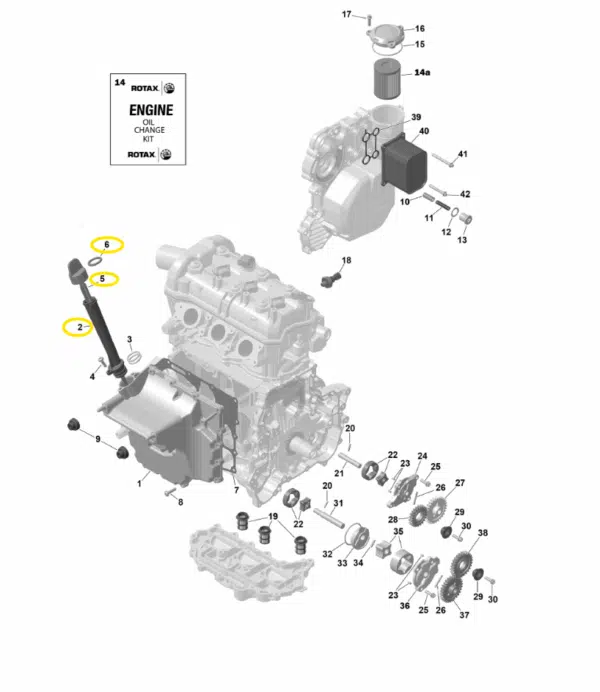 Tube de remplissage et de niveau d’huile – Oil Filler Tube & Oil Level Tube Sea-Doo 900cc 2014-2026 référence 420656900, 420856667 – Image 2