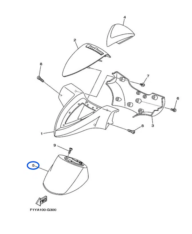 Cache de colonne de direction - Pad Steering 3 Yamaha FX 1000-1800cc 2005-2011 référence F1S-U143L-01-00, F1S-U143L-02-00 – Image 2