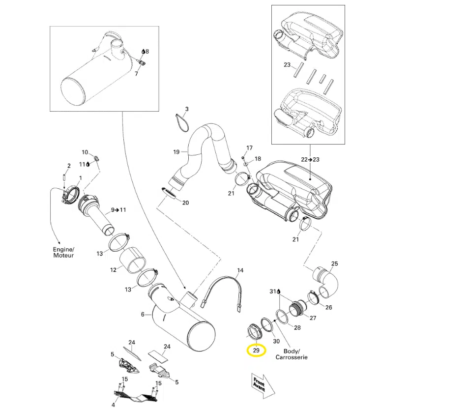 Écrou 72 mm - Nut 72 mm Sea-Doo 720-1503cc 1996-2026 référence 274000224 – Image 2