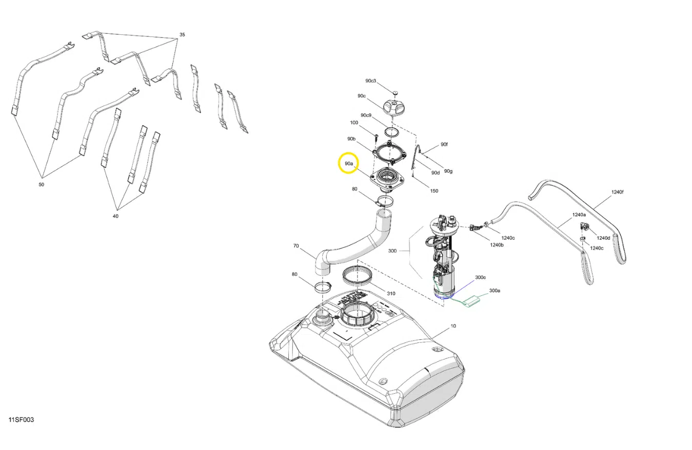 Goulot de remplissage d'essence - Filler Neck Sea-Doo 1503-1630cc 2018-2026 référence 275500986 – Image 2