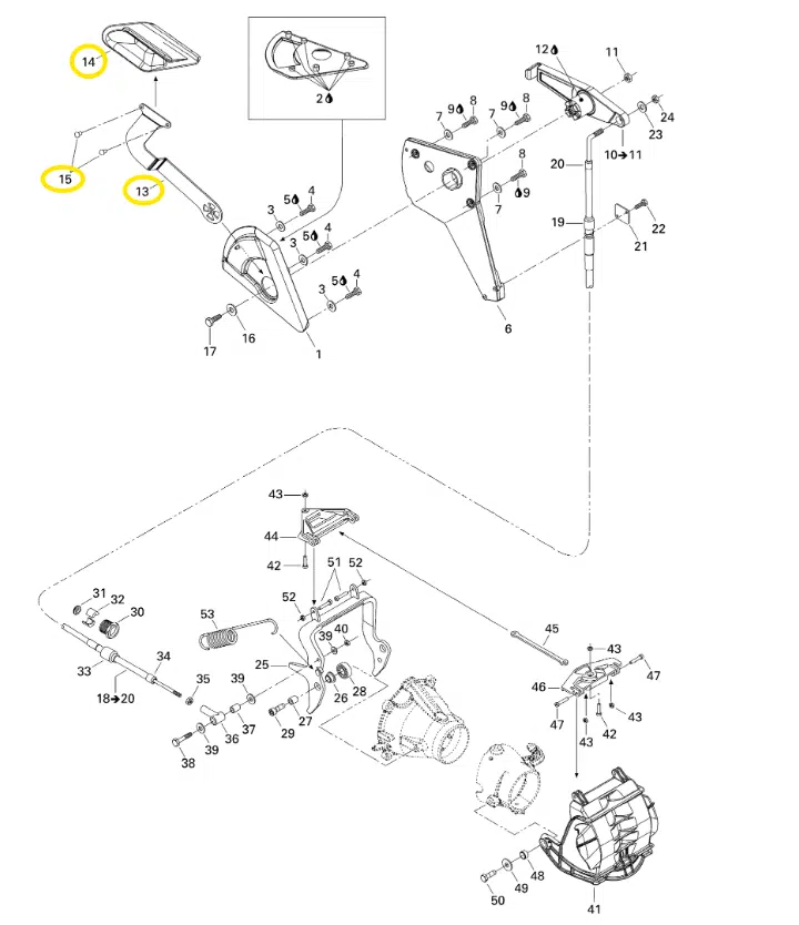 Levier de marche arrière - Reverse Handle Sea-Doo 951-1503cc 2002-2009 référence 271001157, 268000022, 271001156 – Image 2
