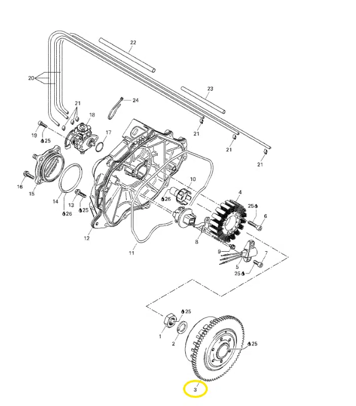 Moyeu de volant magnétique - Flywheel Hub Sea-Doo 951 cc 2000-2007 référence 290966820, 420966822 – Image 6