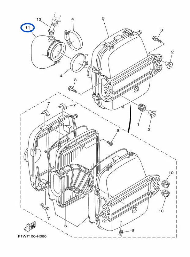 Pipe - Pipe Yamaha 1800cc 2008-2026 référence 6S5-E4419-00-00 – Image 3