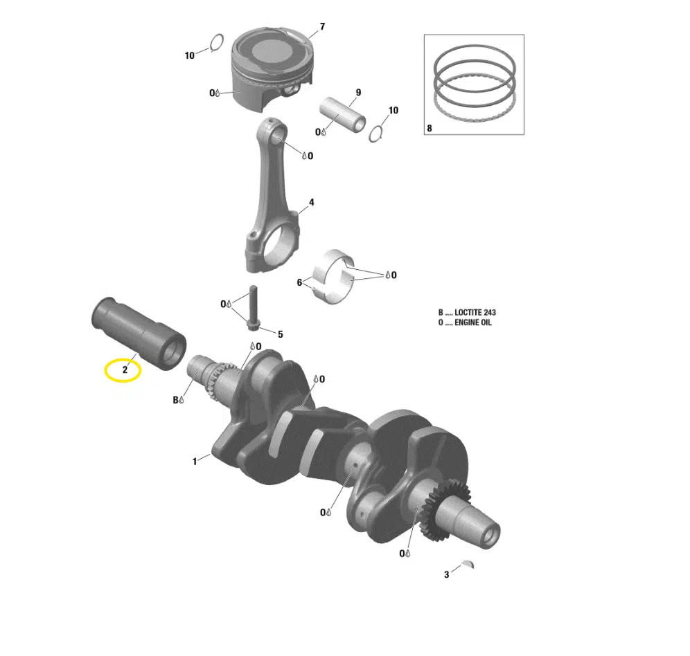 Manchon de sortie de vilebrequin - Output Sleeve Sea-Doo 900 cc 2016-2021 référence 420947573 – Image 4