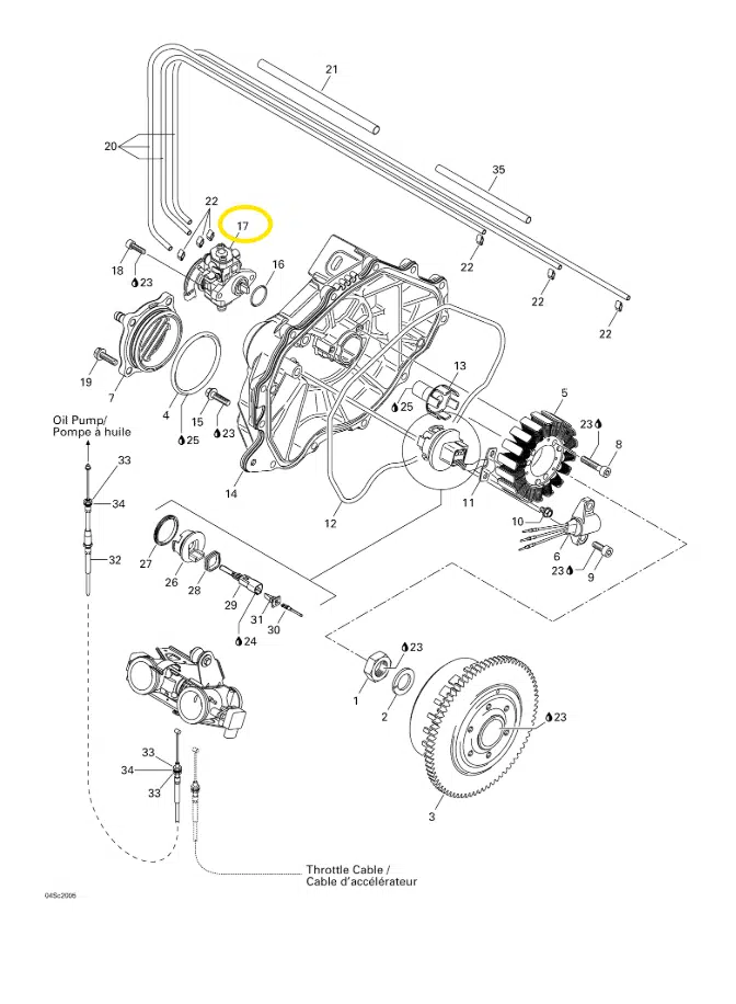 Pompe à huile - Oil Pump Ass'y Sea-Doo DI 951 cc 2000-2007 référence 290888540, 420888541 – Image 4