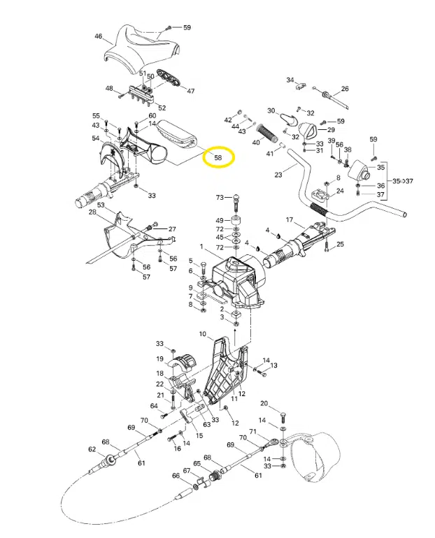 Tampon de guidon - Handle Pad Vert Sea-Doo GTX 800 cc 1997 référence 277000671 – Image 2