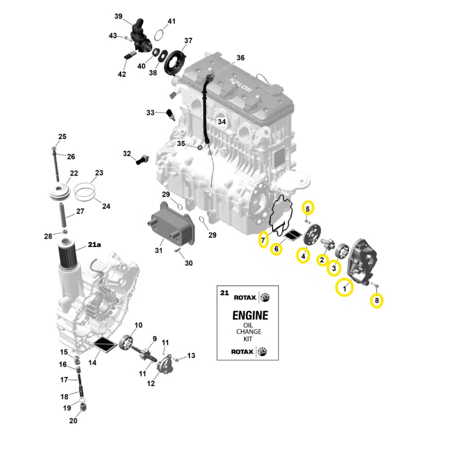 Pompe à huile complète - Oil Pump Sea-Doo 1503-1630 cc 2016-2026 référence 420812725, 420812726 – Image 4