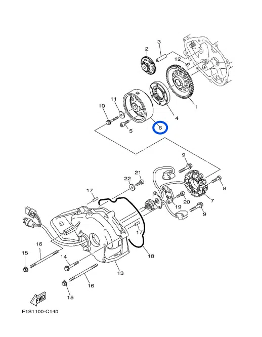 Rotor - Rotor Assy Yamaha FX 1000-1100 cc 2002-2008 référence 60E-81450-00-00 – Image 2