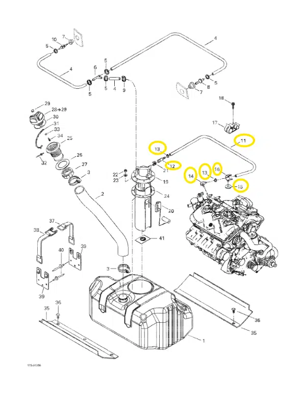 Tuyaux de conduit d'essence - Hose 85 cm Long Sea-Doo 1503 cc 155 CV 2002-2003 référence 275500563, 275500428, 293710099 – Image 4
