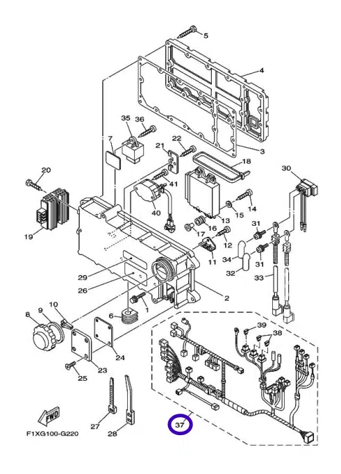 Faisceau Électrique – Wire Harness Yamaha FX Cruiser HO-FX HO 1100cc 2008 référence 6AA-8259L-01-00, 6AA-8259L-02-00 – Image 4
