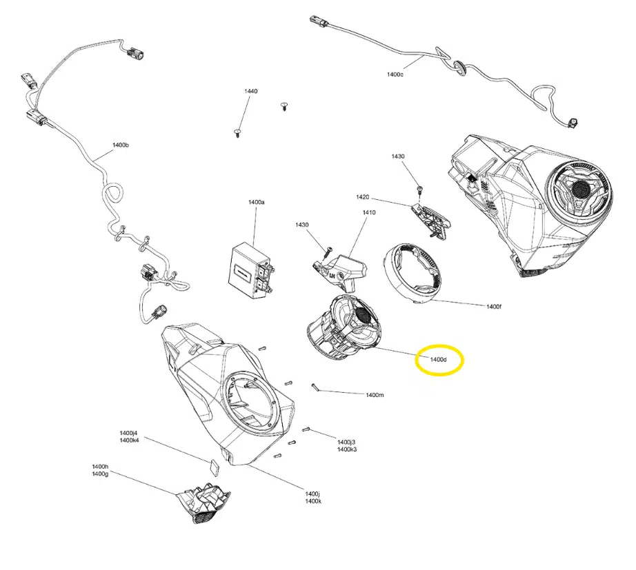 Haut parleur - Speaker Sea-Doo 1503-1630cc 2018-2026 référence 278003463 – Image 7