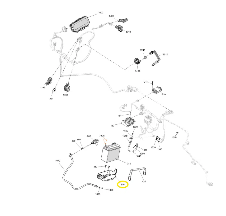 Support de batterie - Battery Support Sea-Doo 1503-1630cc 2018-2026 référence 278003473 – Image 2