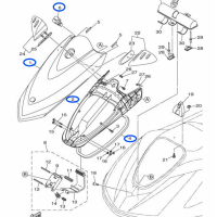 Capot blanc - Lid Engine Room Yamaha V1 Sport 1050cc 2016 référence F2N-U517B-10-PE