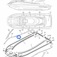 Liston intérieur bleu - Inner Gunwale Blue Yamaha VX-VXR 1050-1800cc 2017-2020 référence F2X-U2519-80-00